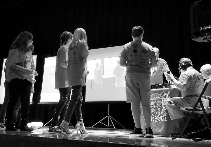 EMMA GOSALVEZ/THE EXPRESS Student on stage at the space space education program.